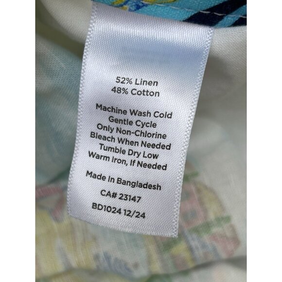 Talbots Linen Blend Colorful Lounge Pants Resort Wear Wide Leg Womens Size 2X - Picture 8 of 8